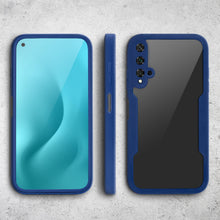 Ladda upp bild till gallerivisning, Moozy 360 Case for Huawei Nova 5T and Honor 20 - Blue Rim Transparent Case, Full Body Double-sided Protection, Cover with Built-in Screen Protector