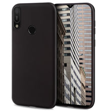 Ladda upp bild till gallerivisning, Moozy Lifestyle. Designed for Huawei Y6 2019 Case, Black - Liquid Silicone Cover with Matte Finish and Soft Microfiber Lining