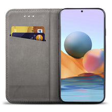Load image into Gallery viewer, Moozy Case Flip Cover for Xiaomi Redmi Note 10 Pro and Redmi Note 10 Pro Max, Black - Smart Magnetic Flip Case Flip Folio Wallet Case