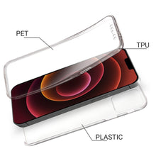Cargar imagen en el visor de la galería, Moozy 360 Degree Case for iPhone 12, iPhone 12 Pro - Transparent Full body Slim Cover - Hard PC Back and Soft TPU Silicone Front