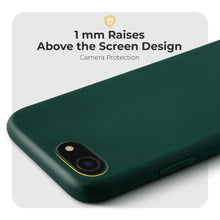 Afbeelding in Gallery-weergave laden, Moozy Minimalist Series Silicone Case for iPhone SE 2020, iPhone 8 and iPhone 7, Midnight Green - Matte Finish Slim Soft TPU Cover