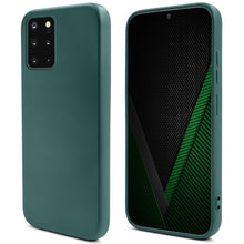Cargar imagen en el visor de la galería, Moozy Lifestyle. Silicone Case for Samsung S20 Plus, Dark Green - Liquid Silicone Lightweight Cover with Matte Finish and Soft Microfiber Lining, Premium Silicone Case