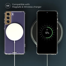 Load image into Gallery viewer, Moozy Xframe Shockproof Case for Samsung S21 5G and 4G - Transparent Rim Case, Double Colour Clear Hybrid Cover with Shock Absorbing TPU Rim