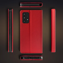 Cargar imagen en el visor de la galería, Moozy Case Flip Cover for Samsung A13 4G, Red - Smart Magnetic Flip Case Flip Folio Wallet Case with Card Holder and Stand, Credit Card Slots, Kickstand Function