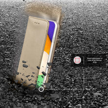 Cargar imagen en el visor de la galería, Moozy Case Flip Cover for Samsung A52, Samsung A52 5G, Gold - Smart Magnetic Flip Case Flip Folio Wallet Case