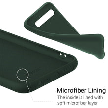 Load image into Gallery viewer, Moozy Lifestyle. Designed for Samsung S10 Case, Dark Green - Liquid Silicone Cover with Matte Finish and Soft Microfiber Lining