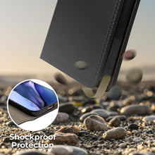 Load image into Gallery viewer, Moozy Case Flip Cover for Xiaomi 11T and Xiaomi 11T Pro, Black - Smart Magnetic Flip Case Flip Folio Wallet Case with Card Holder and Stand, Credit Card Slots, Kickstand Function