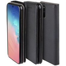Załaduj obraz do przeglądarki galerii, Moozy Case Flip Cover for Samsung S10 Lite, Black - Smart Magnetic Flip Case with Card Holder and Stand