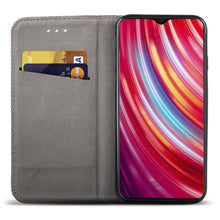 Carica l'immagine nel visualizzatore di Gallery, Moozy Case Flip Cover for Xiaomi Redmi Note 8 Pro, Black - Smart Magnetic Flip Case with Card Holder and Stand