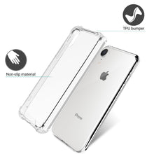 Cargar imagen en el visor de la galería, Moozy Shock Proof Silicone Case for iPhone XR - Transparent Crystal Clear Phone Case Soft TPU Cover