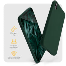Carica l'immagine nel visualizzatore di Gallery, Moozy Minimalist Series Silicone Case for iPhone XR, Midnight Green - Matte Finish Slim Soft TPU Cover