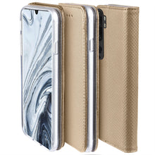 Carica l'immagine nel visualizzatore di Gallery, Moozy Case Flip Cover for Xiaomi Mi Note 10, Xiaomi Mi Note 10 Pro, Gold - Smart Magnetic Flip Case with Card Holder and Stand