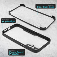 Załaduj obraz do przeglądarki galerii, Moozy 360 Case for Huawei Nova 5T and Honor 20 - Black Rim Transparent Case, Full Body Double-sided Protection, Cover with Built-in Screen Protector