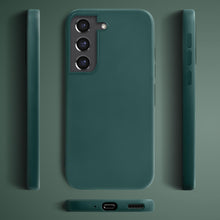 Lade das Bild in den Galerie-Viewer, Moozy Lifestyle. Silicone Case for Samsung S22, Dark Green - Liquid Silicone Lightweight Cover with Matte Finish and Soft Microfiber Lining, Premium Silicone Case