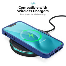 Ladda upp bild till gallerivisning, Moozy 360 Case for iPhone 13 - Blue Rim Transparent Case, Full Body Double-sided Protection, Cover with Built-in Screen Protector