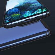 Load image into Gallery viewer, Moozy Xframe Shockproof Case for Samsung S20 FE - Black Rim Transparent Case, Double Colour Clear Hybrid Cover with Shock Absorbing TPU Rim