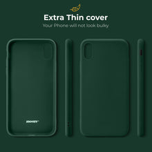 Carica l'immagine nel visualizzatore di Gallery, Moozy Minimalist Series Silicone Case for iPhone XR, Midnight Green - Matte Finish Slim Soft TPU Cover