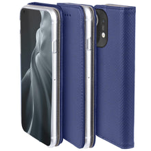 Load image into Gallery viewer, Moozy Case Flip Cover for Xiaomi Mi 11, Dark Blue - Smart Magnetic Flip Case Flip Folio Wallet Case with Card Holder and Stand, Credit Card Slots