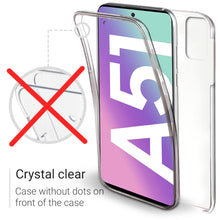 Carica l'immagine nel visualizzatore di Gallery, Moozy 360 Degree Case for Samsung A51 - Transparent Full body Slim Cover - Hard PC Back and Soft TPU Silicone Front