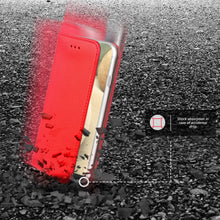Charger l'image dans la galerie, Moozy Case Flip Cover for Samsung A12, Red - Smart Magnetic Flip Case with Card Holder and Stand