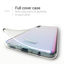Carica l'immagine nel visualizzatore di Gallery, Moozy 360 Degree Case for Samsung A70 - Full body Front and Back Slim Clear Transparent TPU Silicone Gel Cover