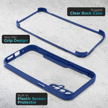 Ladda upp bild till gallerivisning, Moozy 360 Case for Huawei Nova 5T and Honor 20 - Blue Rim Transparent Case, Full Body Double-sided Protection, Cover with Built-in Screen Protector