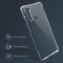 Załaduj obraz do przeglądarki galerii, Moozy Shock Proof Silicone Case for Xiaomi Redmi Note 8T - Transparent Crystal Clear Phone Case Soft TPU Cover