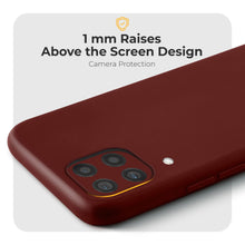 Afbeelding in Gallery-weergave laden, Moozy Minimalist Series Silicone Case for Samsung A12, Wine Red - Matte Finish Lightweight Mobile Phone Case Slim Soft Protective