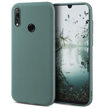 Afbeelding in Gallery-weergave laden, Moozy Minimalist Series Silicone Case for Huawei Y7 2019, Blue Grey - Matte Finish Slim Soft TPU Cover