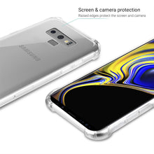 Ladda upp bild till gallerivisning, Moozy Shock Proof Silicone Case for Samsung Note 9 - Transparent Crystal Clear Phone Case Soft TPU Cover