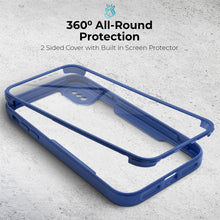 Lade das Bild in den Galerie-Viewer, Moozy 360 Case for iPhone X / iPhone XS - Blue Rim Transparent Case, Full Body Double-sided Protection, Cover with Built-in Screen Protector