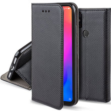 Load image into Gallery viewer, Moozy Case Flip Cover for Xiaomi Mi A2 Lite, Xiaomi Redmi 6 Pro, Black - Smart Magnetic Flip Case with Card Holder and Stand