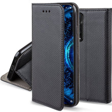 Load image into Gallery viewer, Moozy Case Flip Cover for Oppo Find X2 Pro, Black - Smart Magnetic Flip Case with Card Holder and Stand