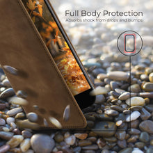 Ladda upp bild till gallerivisning, Moozy Marble Brown Flip Case for iPhone SE 2020, iPhone 8, iPhone 7 - Flip Cover Magnetic Flip Folio Retro Wallet Case