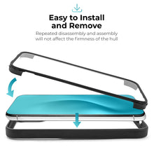 Ladda upp bild till gallerivisning, Moozy 360 Case for Samsung S22 - Black Rim Transparent Case, Full Body Double-sided Protection, Cover with Built-in Screen Protector