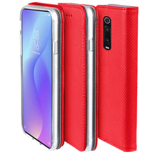 Carica l'immagine nel visualizzatore di Gallery, Moozy Case Flip Cover for Xiaomi Mi 9T, Xiaomi Mi 9T Pro, Redmi K20, Red - Smart Magnetic Flip Case with Card Holder and Stand