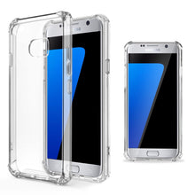 Load image into Gallery viewer, Moozy Shock Proof Silicone Case for Samsung S7 - Transparent Crystal Clear Phone Case Soft TPU Cover