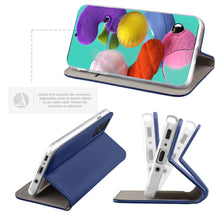 Load image into Gallery viewer, Moozy Case Flip Cover for Samsung A51, Dark Blue - Smart Magnetic Flip Case with Card Holder and Stand