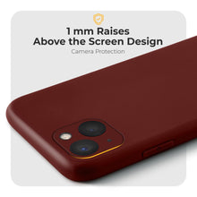 Lade das Bild in den Galerie-Viewer, Moozy Minimalist Series Silicone Case for iPhone 13, Wine Red - Matte Finish Lightweight Mobile Phone Case Slim Soft Protective