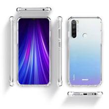 Załaduj obraz do przeglądarki galerii, Moozy Shock Proof Silicone Case for Xiaomi Redmi Note 8 - Transparent Crystal Clear Phone Case Soft TPU Cover