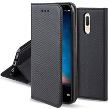 Charger l'image dans la galerie, Moozy Case Flip Cover for Huawei Mate 10 Lite, Black - Smart Magnetic Flip Case with Card Holder and Stand