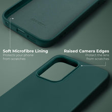 Cargar imagen en el visor de la galería, Moozy Lifestyle. Silicone Case for Samsung A13 4G, Dark Green - Liquid Silicone Lightweight Cover with Matte Finish and Soft Microfiber Lining, Premium Silicone Case