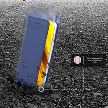 Cargar imagen en el visor de la galería, Moozy Case Flip Cover for Xiaomi Poco X3 NFC, Dark Blue - Smart Magnetic Flip Case with Card Holder and Stand