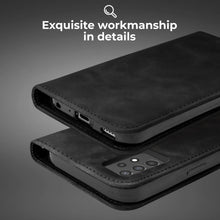 Ladda upp bild till gallerivisning, Moozy Marble Black Flip Case for Samsung A52s 5G and Samsung A52 - Flip Cover Magnetic Flip Folio Retro Wallet Case with Card Holder and Stand, Credit Card Slots, Kickstand Function