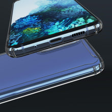 Charger l'image dans la galerie, Moozy Xframe Shockproof Case for Samsung S20 FE - Transparent Rim Case, Double Colour Clear Hybrid Cover with Shock Absorbing TPU Rim