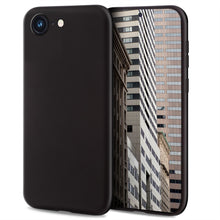 Afbeelding in Gallery-weergave laden, Moozy Lifestyle. Designed for iPhone SE 2020, iPhone 8 and iPhone 7 Case, Black - Liquid Silicone Cover with Matte Finish and Soft Microfiber Lining