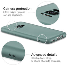 Cargar imagen en el visor de la galería, Moozy Minimalist Series Silicone Case for Samsung S8, Blue Grey - Matte Finish Slim Soft TPU Cover