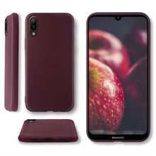 Afbeelding in Gallery-weergave laden, Moozy Minimalist Series Silicone Case for Huawei Y6 2019, Wine Red - Matte Finish Slim Soft TPU Cover