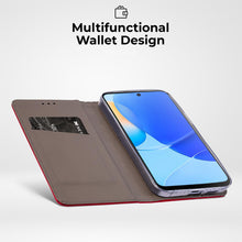 Charger l'image dans la galerie, Moozy Case Flip Cover for Xiaomi Redmi Note 11 Pro 5G/4G, Red - Smart Magnetic Flip Case Flip Folio Wallet Case with Card Holder and Stand, Credit Card Slots, Kickstand Function