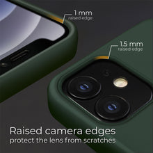 Carica l'immagine nel visualizzatore di Gallery, Moozy Lifestyle. Designed for iPhone 12 mini Case, Dark Green - Liquid Silicone Cover with Matte Finish and Soft Microfiber Lining
